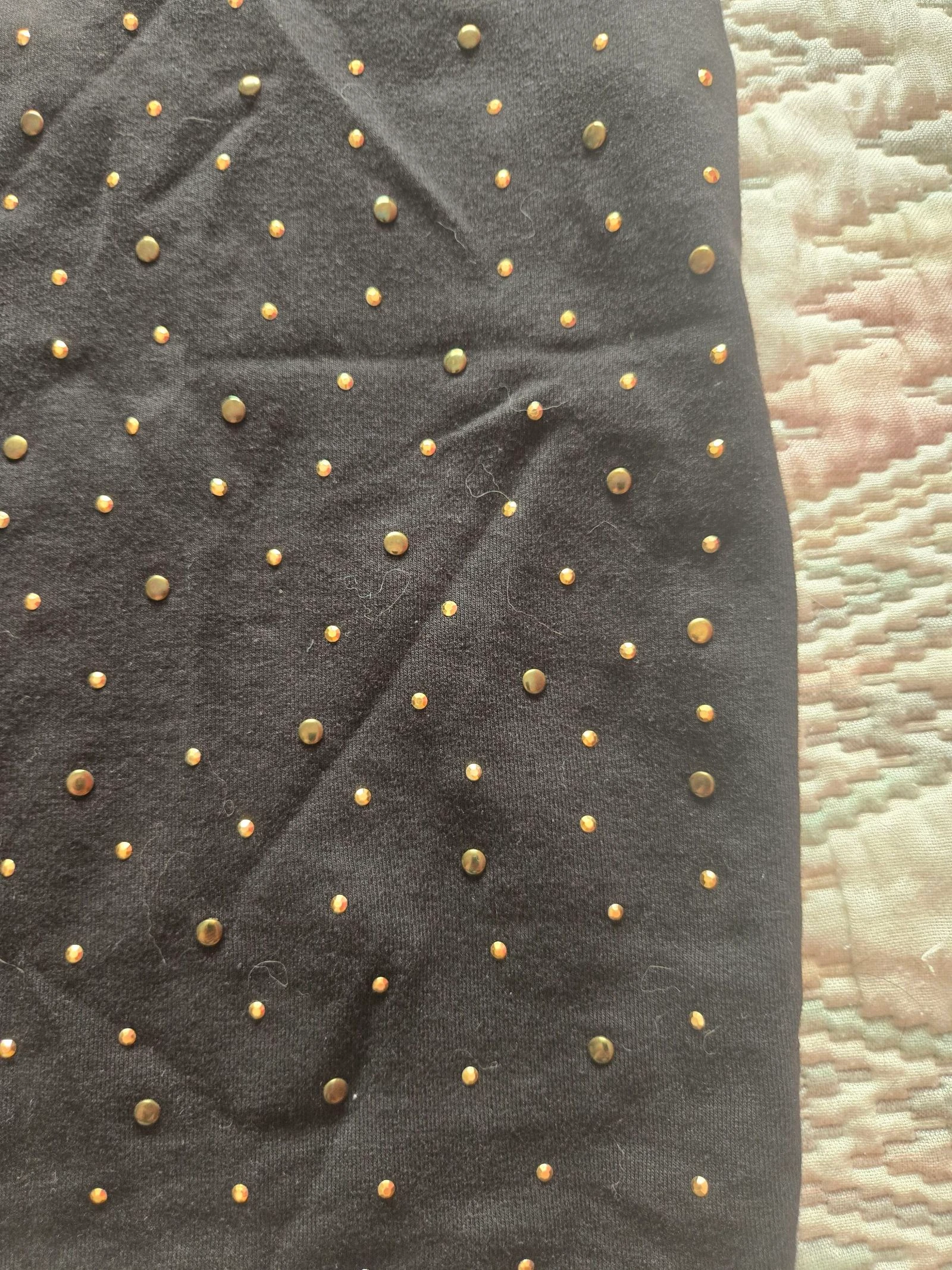 Black mini skirt gold studs – photo 2